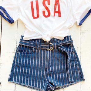 Mustard Seed high-waisted belted shorts Size S